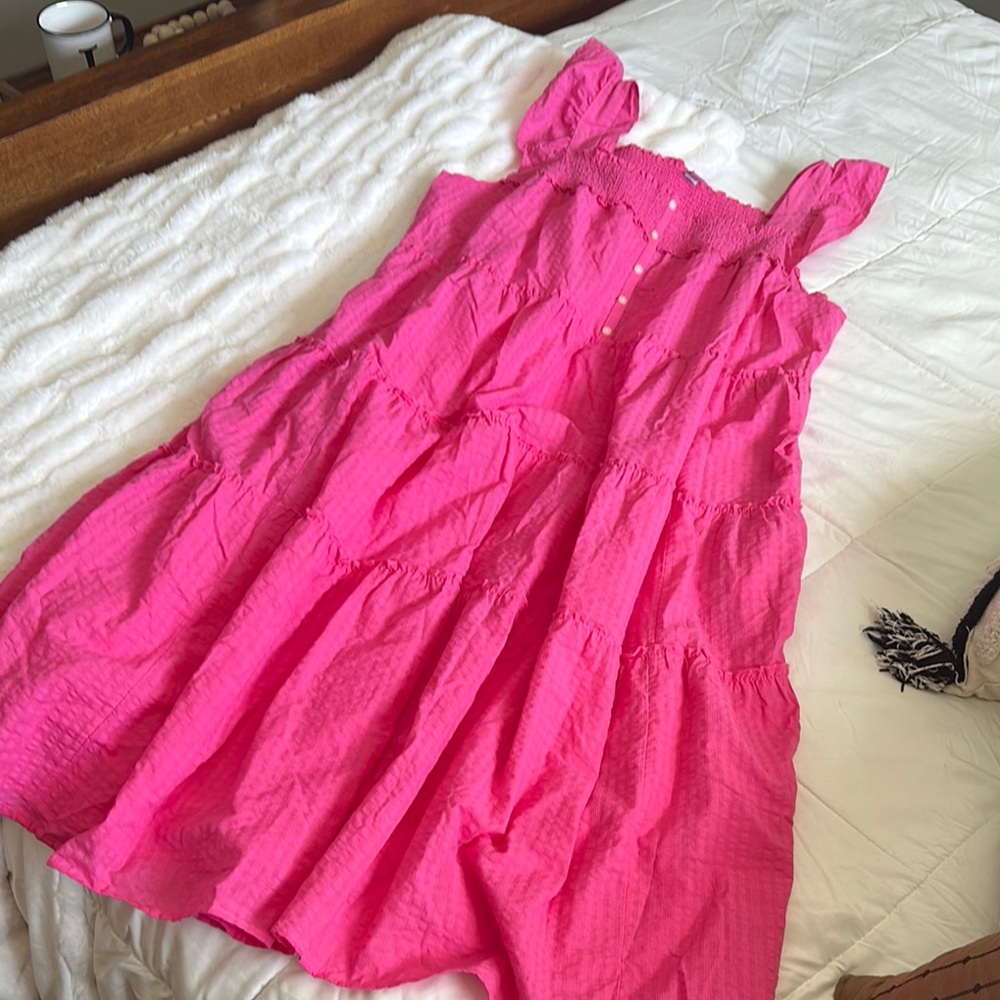 NEW! Old Navy Pink Tiered Sundress Flowy Summer Dress XXL